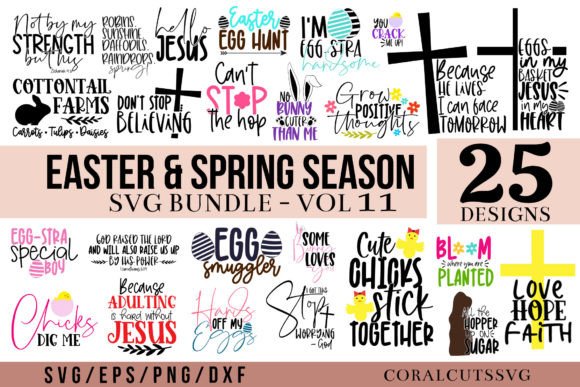 25 Easter Spring Season SVG Bundle for Graphics & Crafts