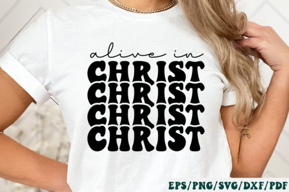 Alive in Christ Retro Svg: Faith Graphics for Crafts & Branding