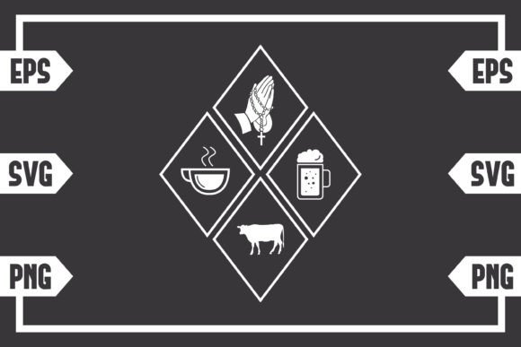 Coffee Jesus Beer and Cow Graphics for Crafts Branding
