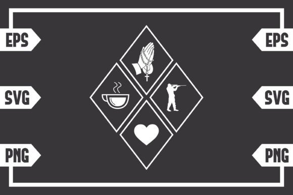 Coffee Jesus Heart and Hunting Guy Graphics Review for Crafts