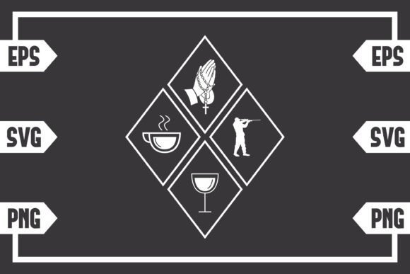 Coffee Jesus Wine and Guy Hunting Graphics for Crafts