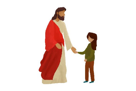 Jesus Christ with a Little Girl Watercolor Review for Religious Crafts