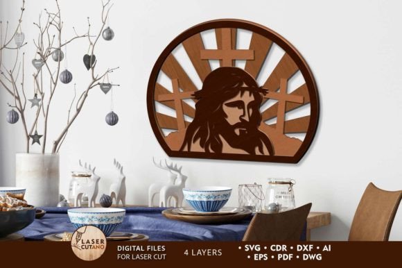 JESUS Multilayer Wall Decor, Laser Cut Files
