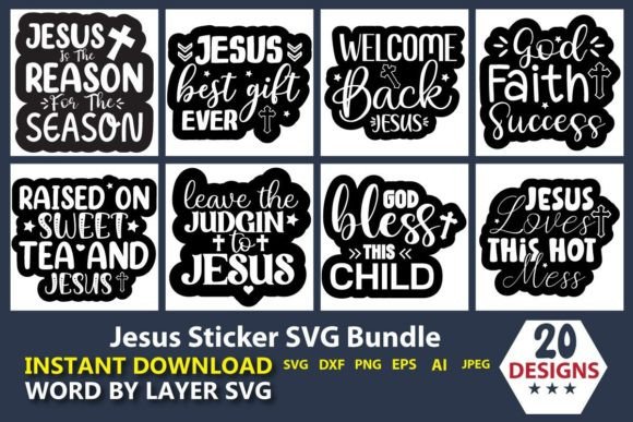 Jesus Sticker SVG Bundles for Local Business Branding