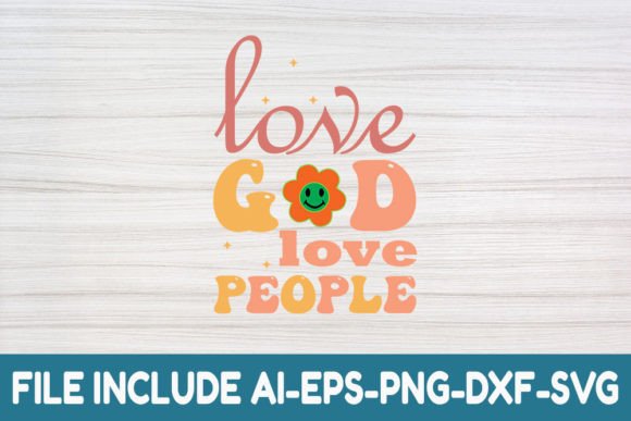 Love God Love People - Christian Retro S: Graphics for Crafts