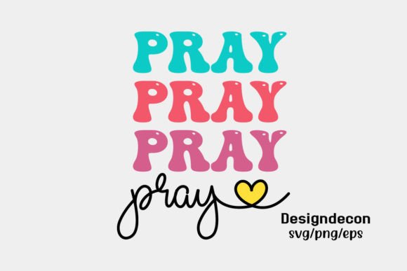 Pray Heart Lettering Retro SVG: Graphics for Crafts and Content