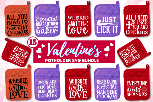 Valentines Pot Holder SVG Bundle: Graphics & Crafts